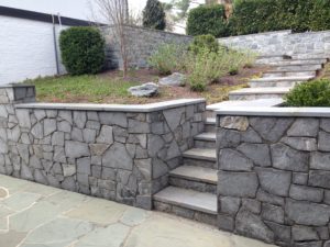 Elegant Stone Wall and Step path by Capital Masonry