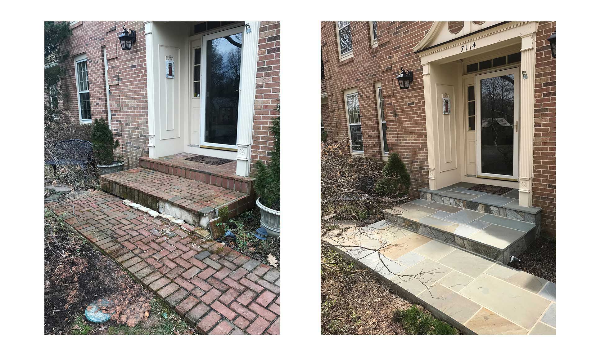 https://capitalmasonry.net/app/uploads/2019/05/Before-After-Front-Door-Walkway-from-Brick-to-Flagstone-by-Capital-Masonry.jpg